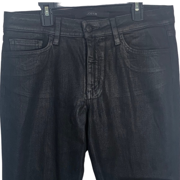 Joe's Coated Denim High Rise Ankle Skinny Jeans Charlie Black Sz 31 - Picture 8 of 12